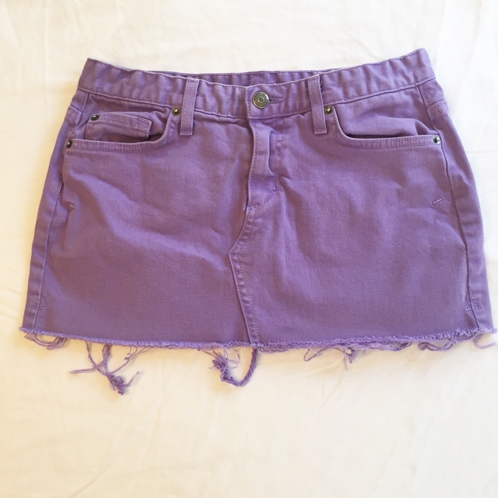 UO Purple Denim Cutoff Mini Skirt Size 2